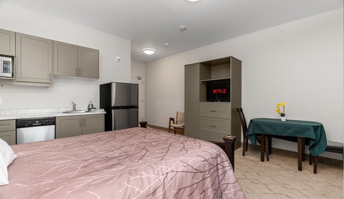 Queen Bed with Full Bath and Kitchenette